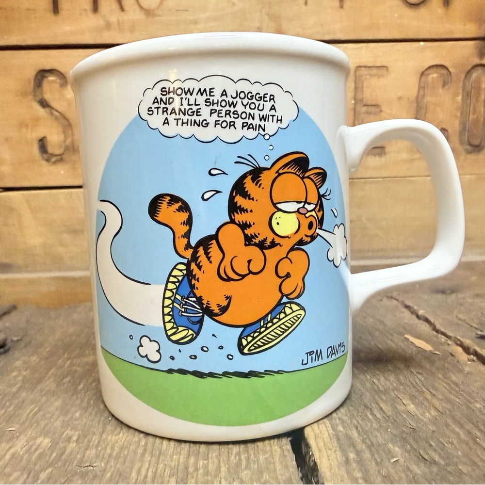 Enesco Garfield Orange Blue White Cartoon Coffee Mug